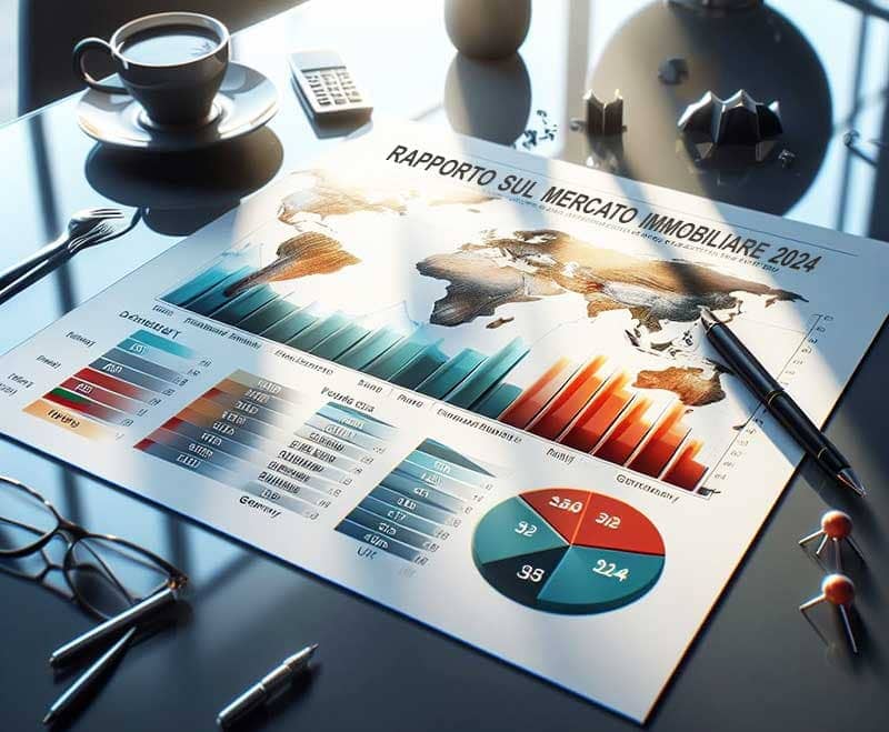 raffigurazione della mappa internazionale di alcuni paesi, per rappresentare l'analisi del mercato immobiliare 2024, che vede l’Italia trainare la ripresa del mercato immobiliare commerciale europeo